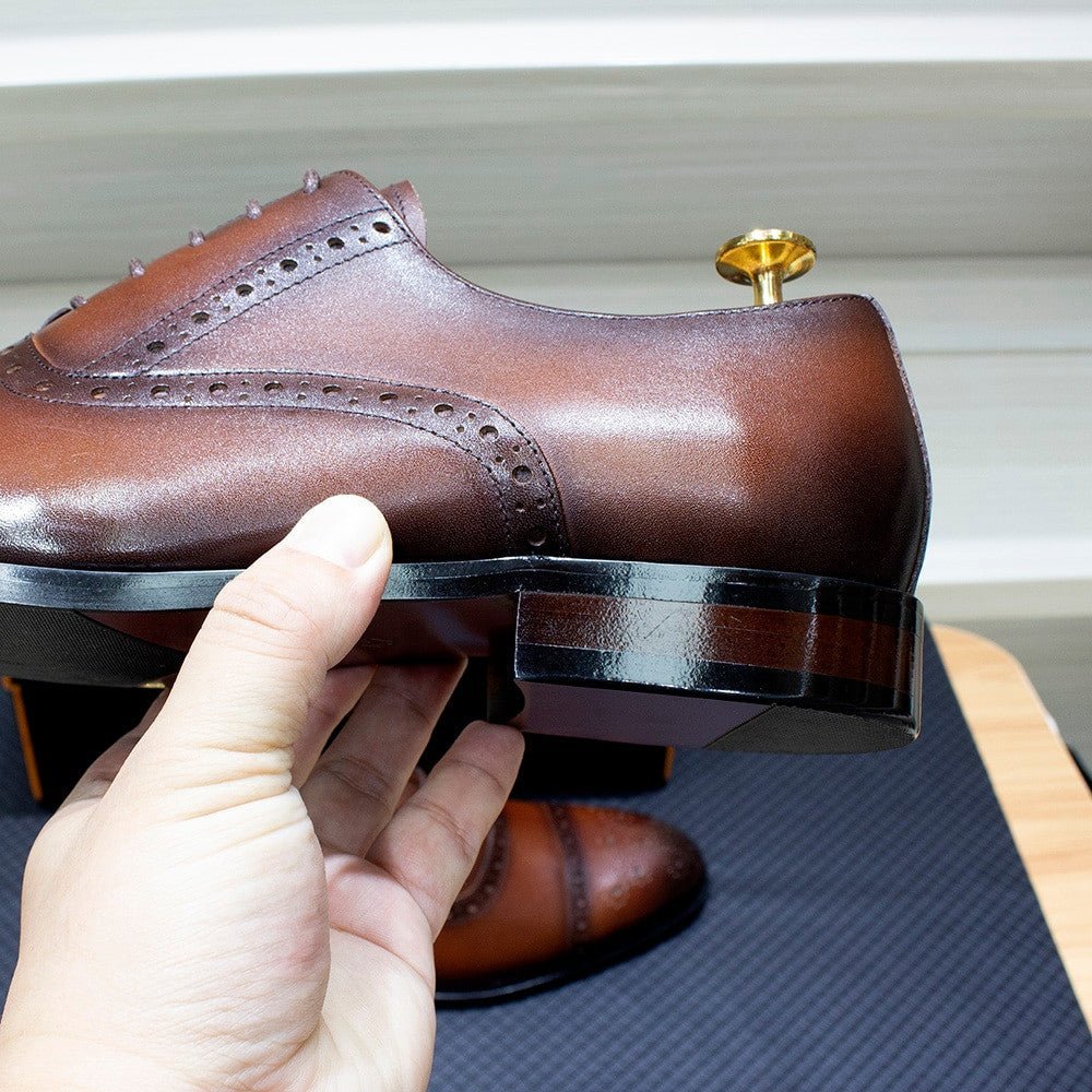 DESAI Formal British Men’s Leather Shoes – Breathable Oxford Wedding - Adistore