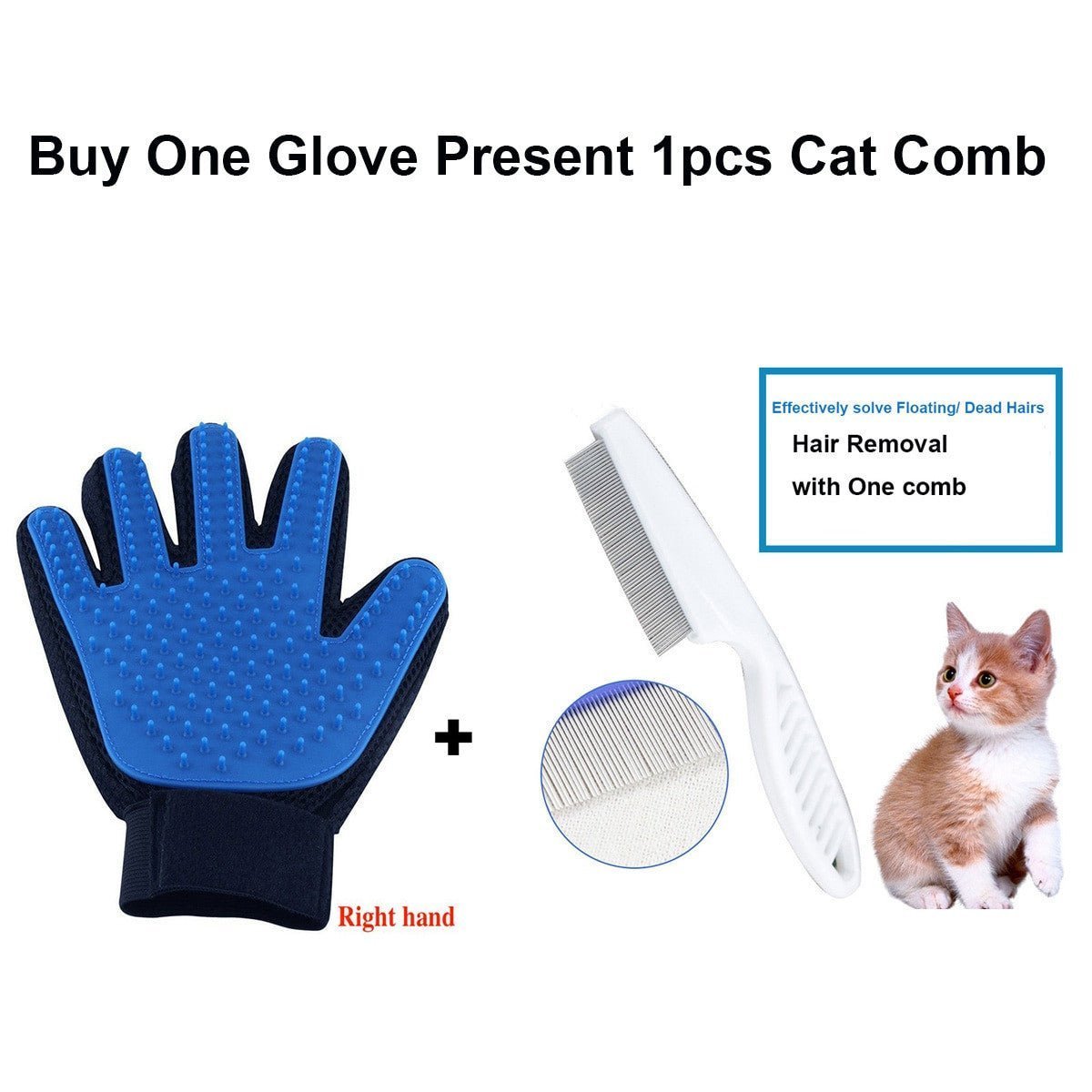Pet Grooming Glove – Dog & Cat Brush with Finger Massage Cleaning - Adistore