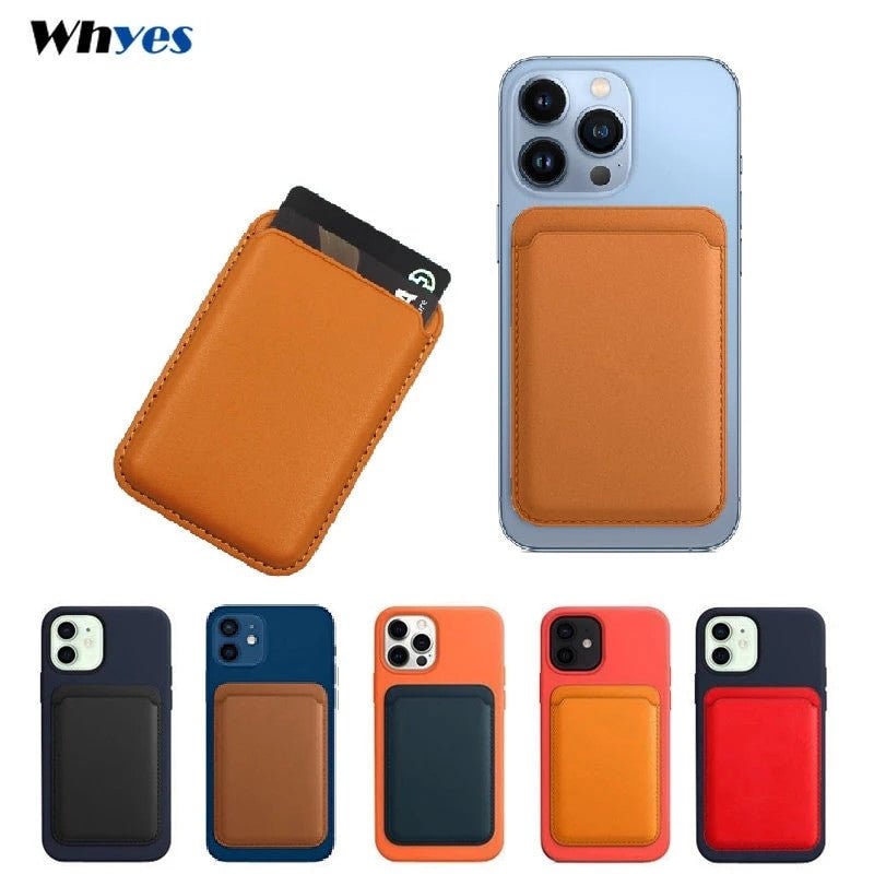 Magnetic Leather Card Holder Case for iPhone 13/12/11 Pro Max Mini - Adistore