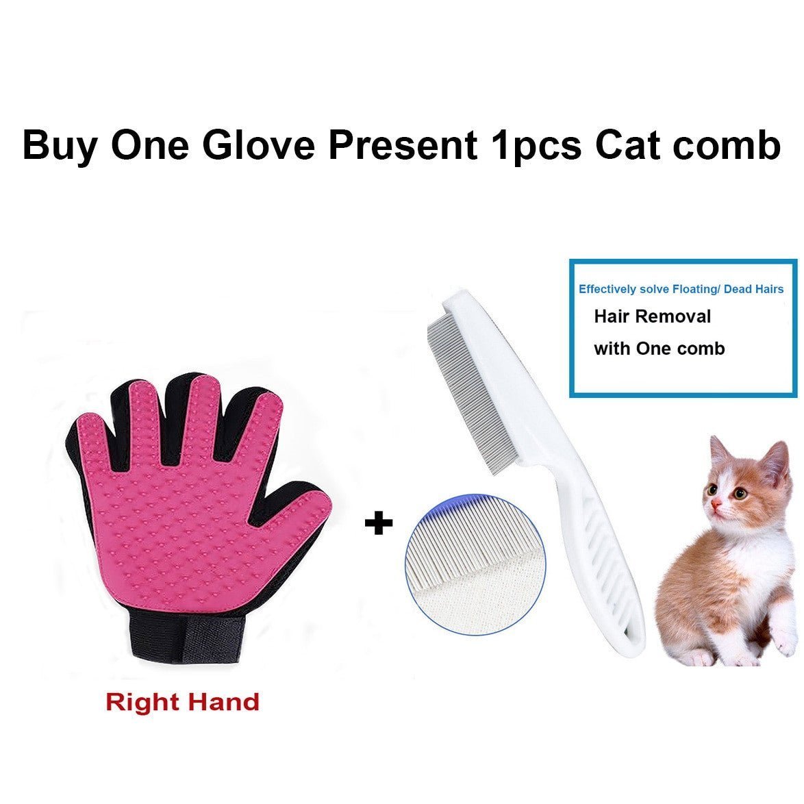 Pet Grooming Glove – Dog & Cat Brush with Finger Massage Cleaning - Adistore
