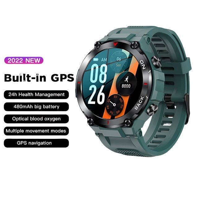 LIGE Men’s GPS Smart Watch – IP68 Waterproof Fitness Tracker with 480mAh Battery - Adistore