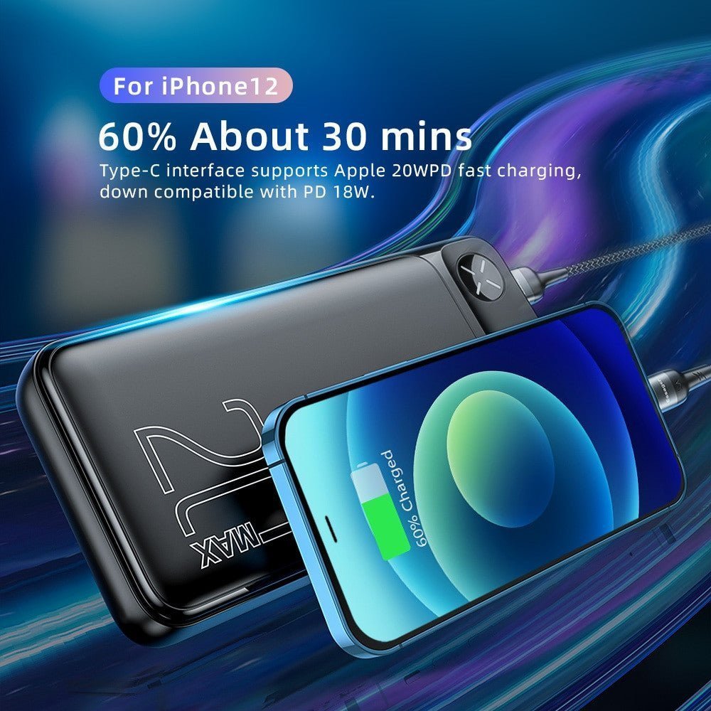 Essager 20000mAh Portable Powerbank | Fast Charging Power Bank for iPhone, Samsung & USB Devices - Adistore