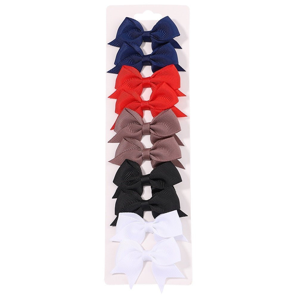 10Pcs Baby Girl Handmade Ribbon Bow Hair Clips – Soft & Stylish Set - Adistore