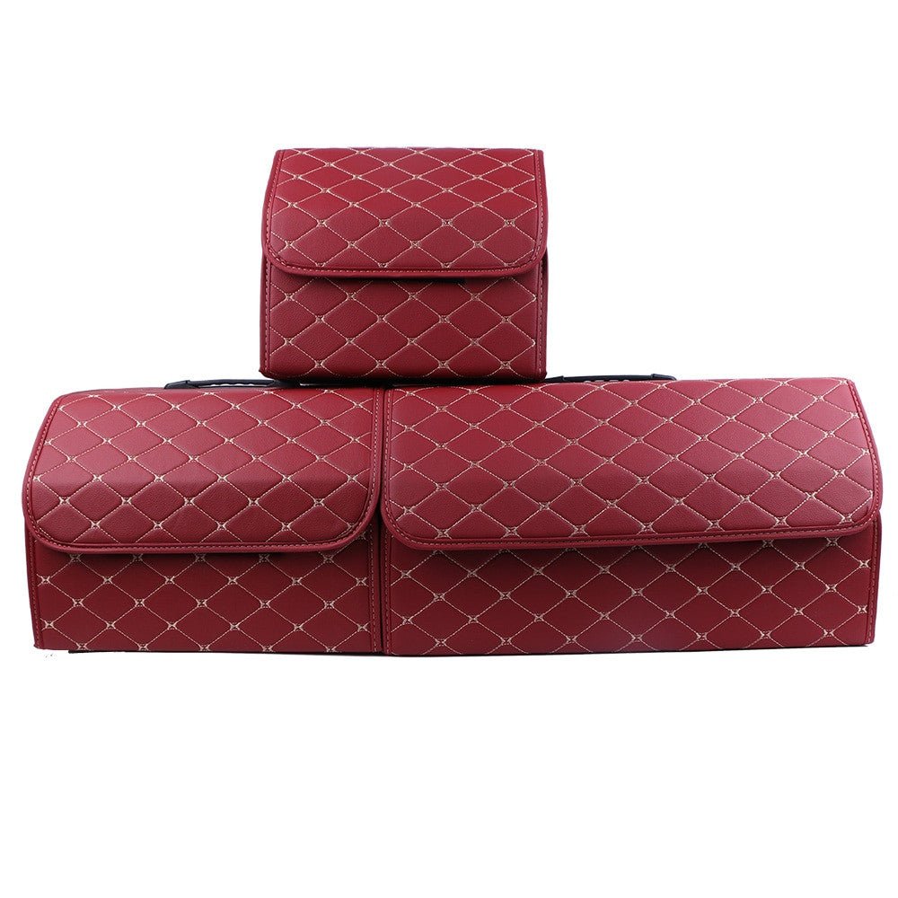 Leather Car Trunk Organizer Box – Large Capacity Folding Storage Bag - Adistore