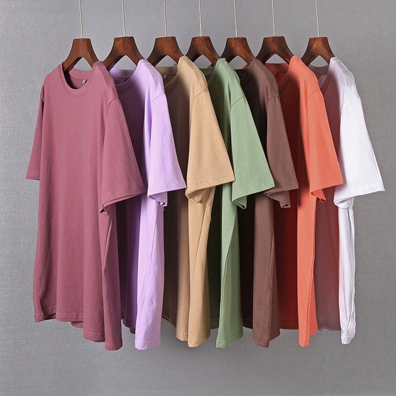 Hirsionsan Women's Cotton Oversized T-Shirt|Loose Short Sleeve.
