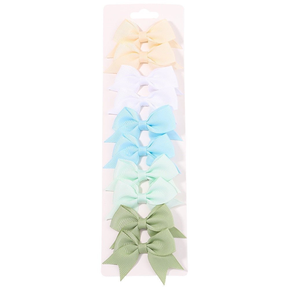 10Pcs Baby Girl Handmade Ribbon Bow Hair Clips – Soft & Stylish Set - Adistore