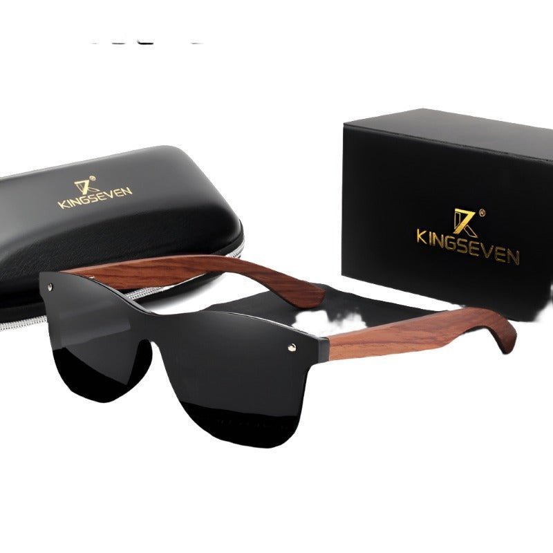 KINGSEVEN Wooden Polarised Sunglasses – Natural Men’s UV400 Shades - Adistore