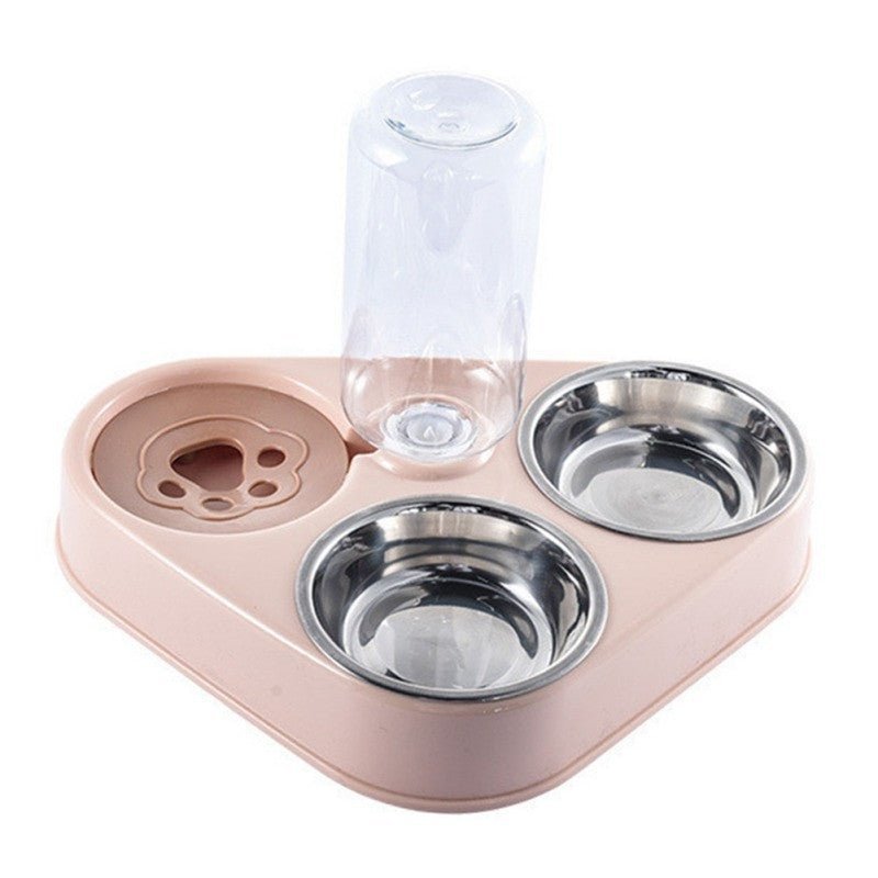500ML Dog & Cat Feeder Bowl with Automatic Water Bottle – Pet Hydration - Adistore
