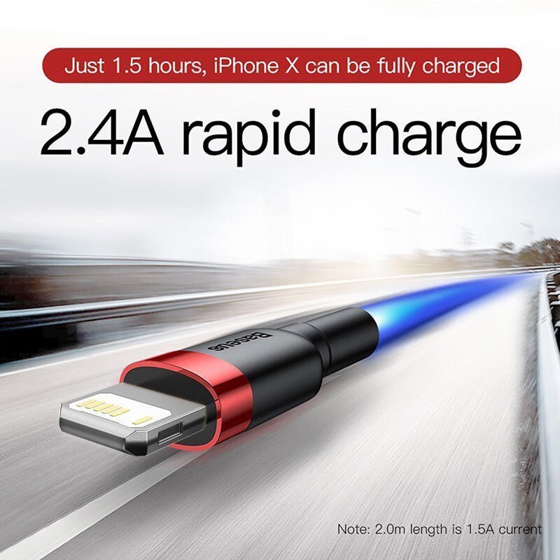 Baseus USB Cable for iPhone 12/11 Pro Max – Fast Charging & Sync - Adistore