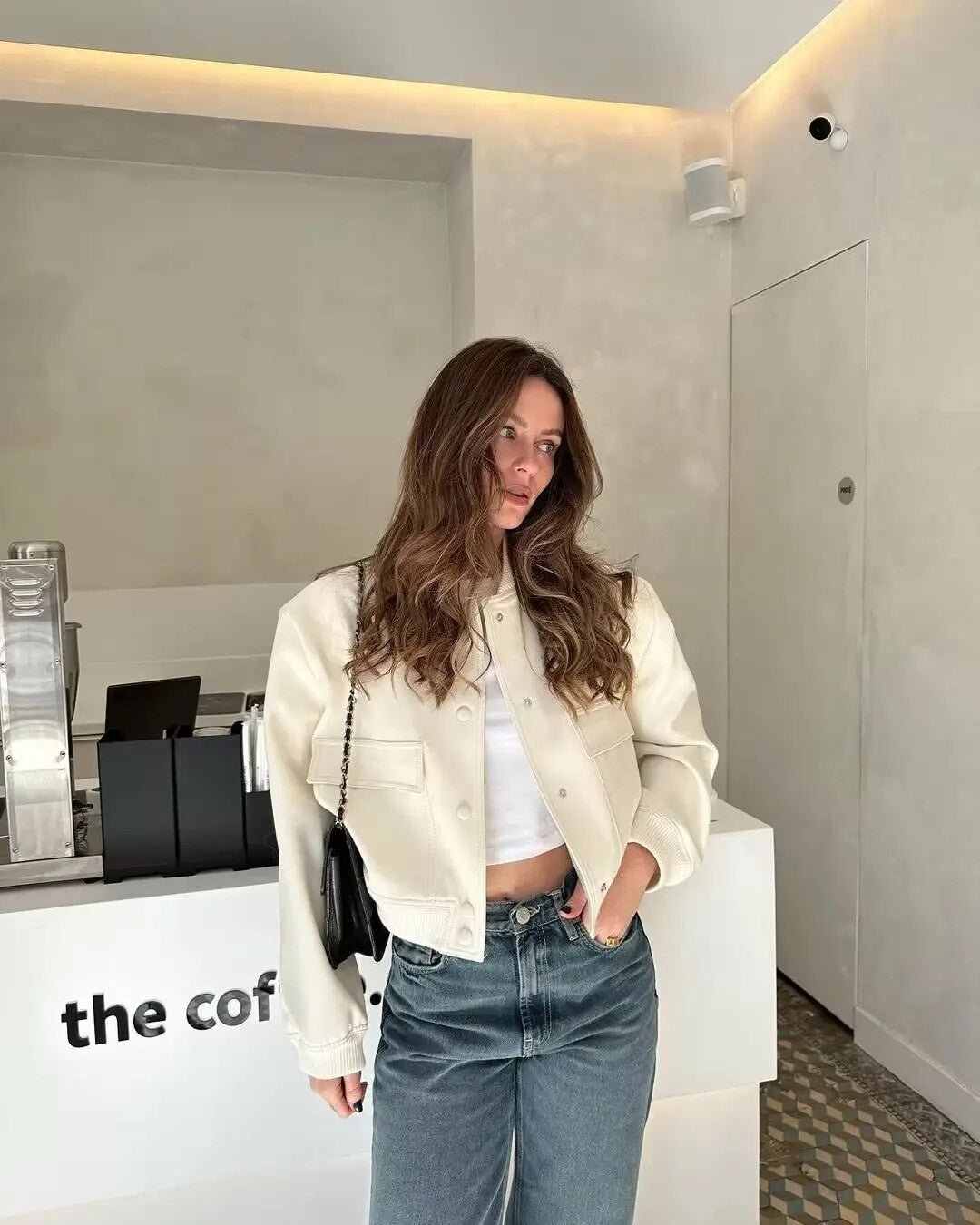 SLTNX TRAF Women’s Bomber Jacket – Long Sleeve with Pockets - Adistore