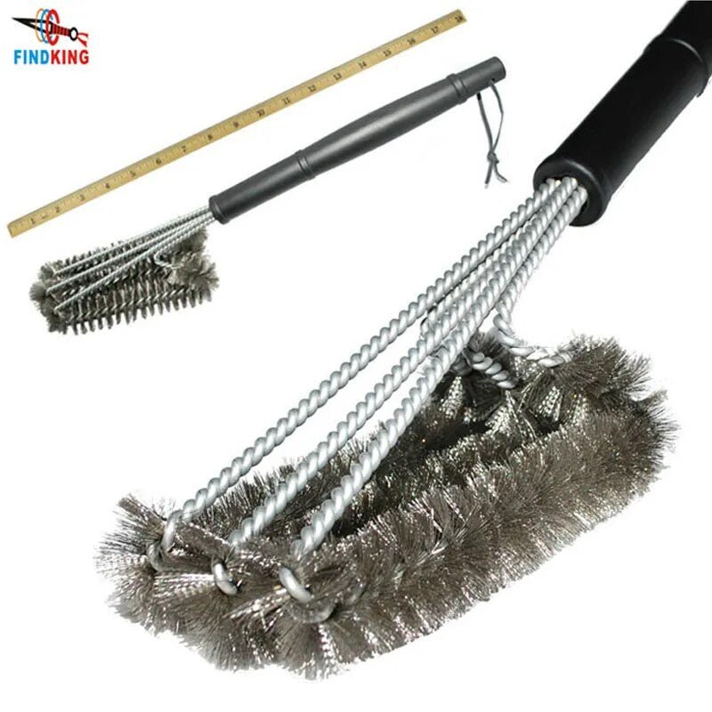 18-Inch BBQ Grill Cleaning Brush – 3-in-1 Stainless Steel Bristles - Adistore