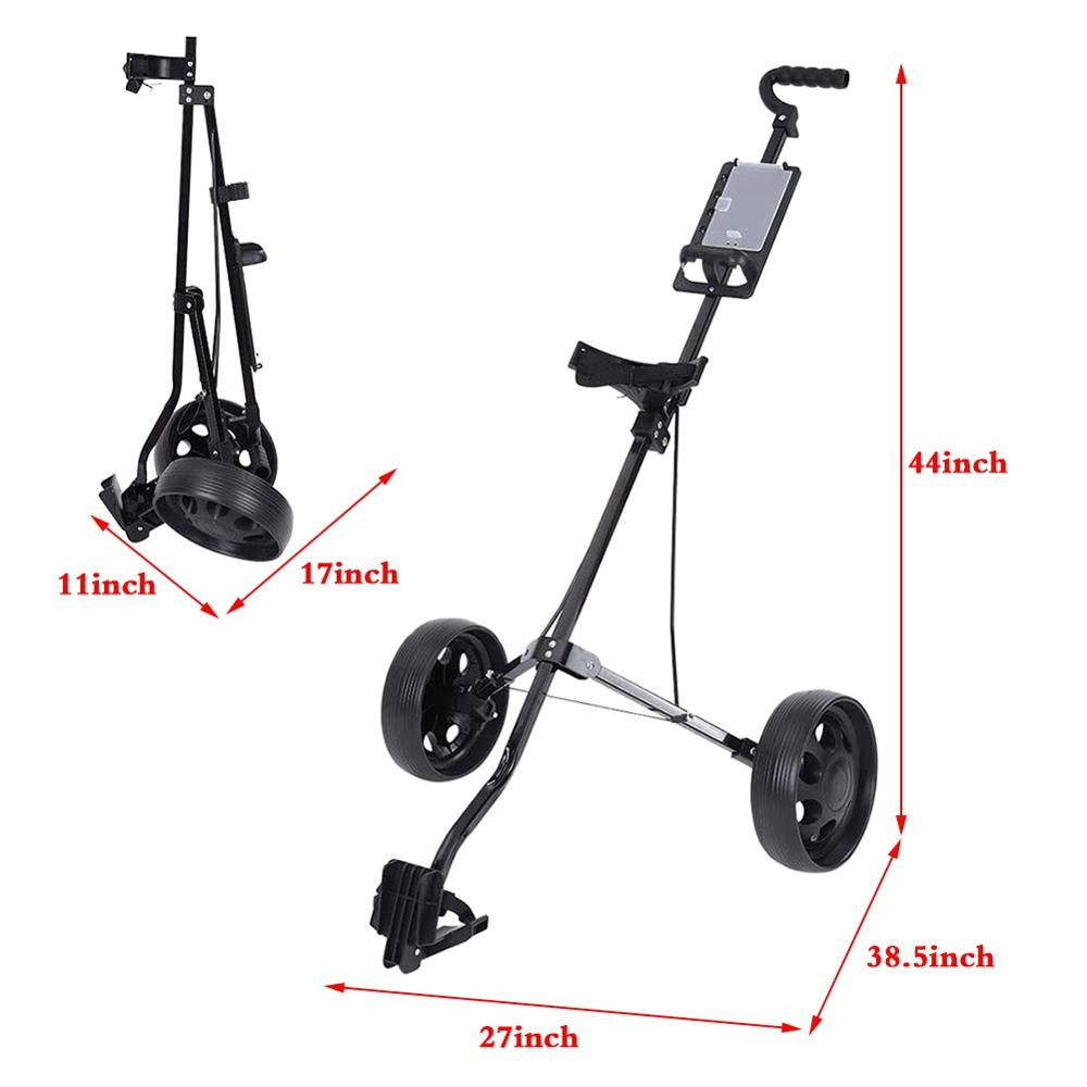 Adjustable Golf Pull Cart – 2-Wheel Trolley with Brake & Lightweight - Adistore