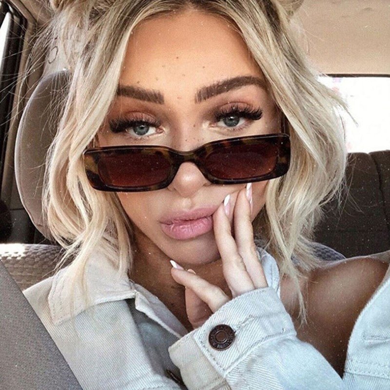 Small Rectangle Sunglasses Women Oval Vintage Brand Designer Square Anti-glare