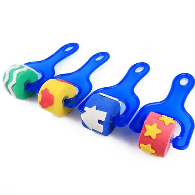 30Pcs Kids Sponge Painting Brushes Kit – Mini Art & Paint Set - Adistore