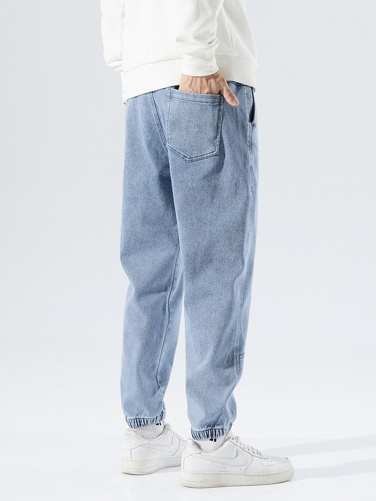 Plus Size Men’s Baggy Stretch Denim Jeans – Spring Autumn Cotton - Adistore