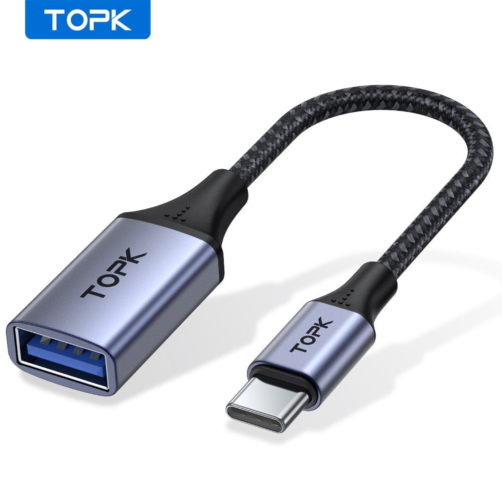 TOPK USB-C to USB Adapter – Male to Female Cable for MacBook Pro & Samsung