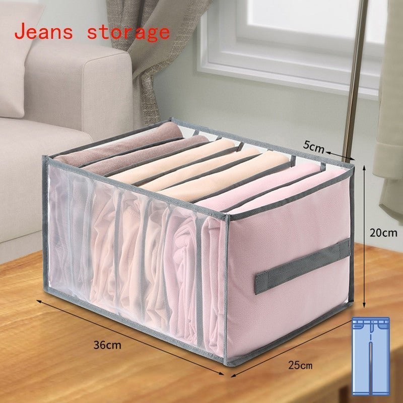 Jeans Compartment Storage Box – Closet Clothes Drawer Organiser - Adistore