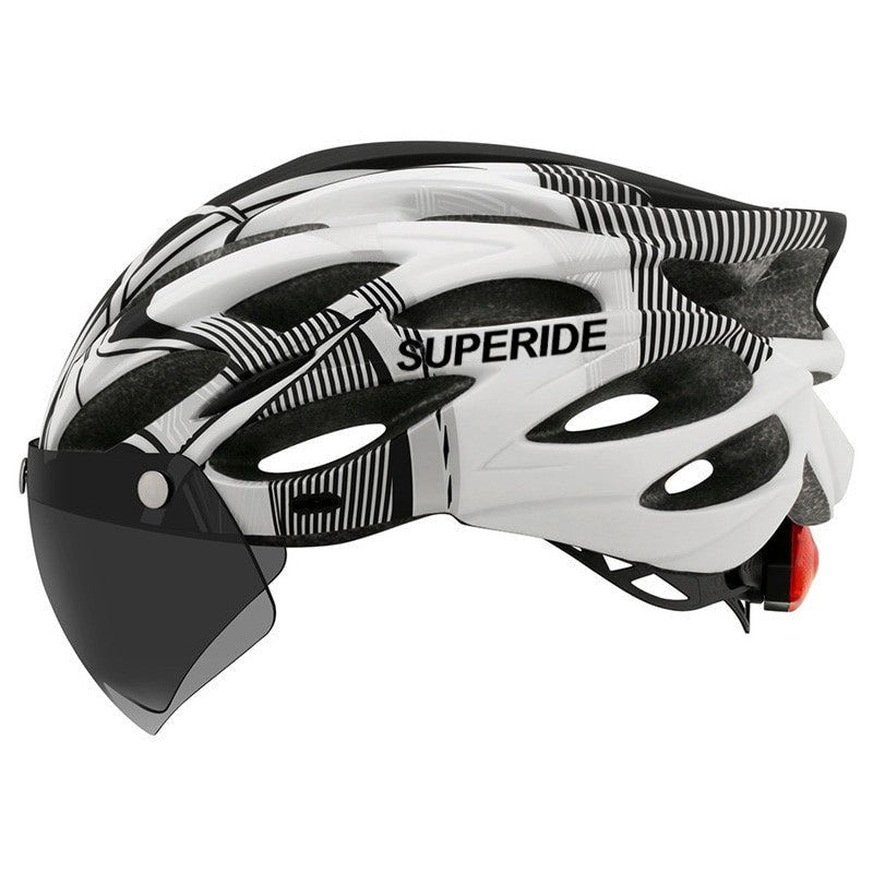 SUPERIDE Cycling Helmet with Rear Light, Goggles & Visor – Unisex - Adistore
