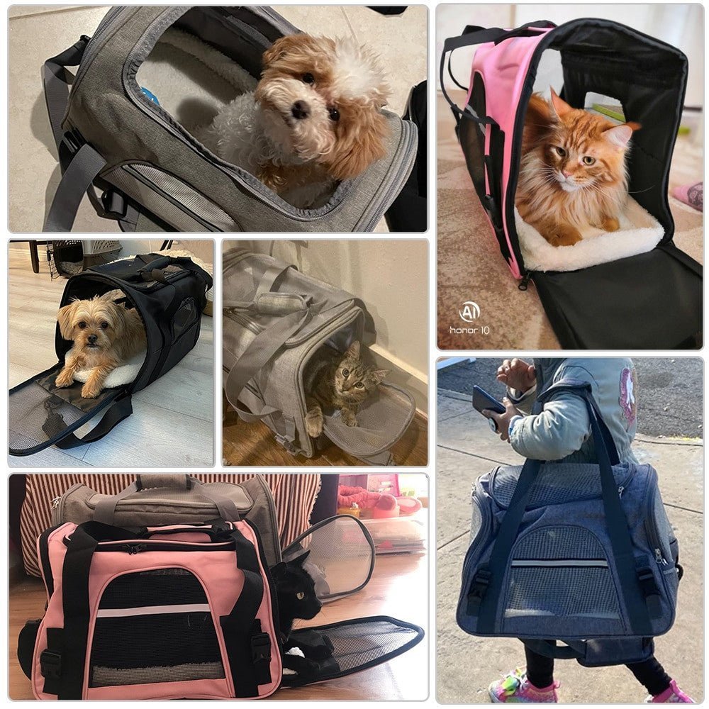 Dog Carrier Bag Soft Side Backpack Cat Pet Carriers Dog Travel Bags Airline Approved