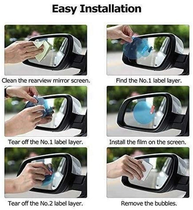2Pcs Car Rearview Mirror Anti-Fog Waterproof Protective Film Stickers. - Adistore