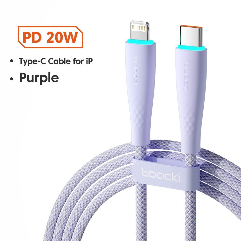 Toocki 2pcs USB-C to Lightning Cable – Fast Charging for iPhone 14/13/12 - Adistore