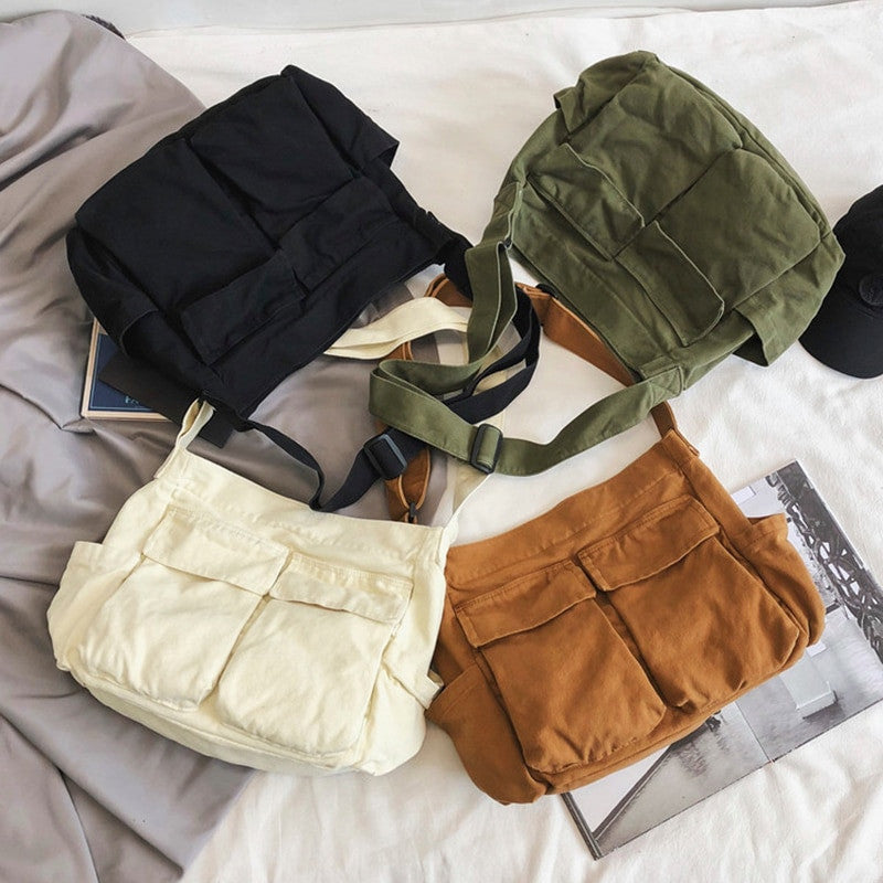 Women’s School Messenger Bag – Large Capacity Solid Designer Tote - Adistore