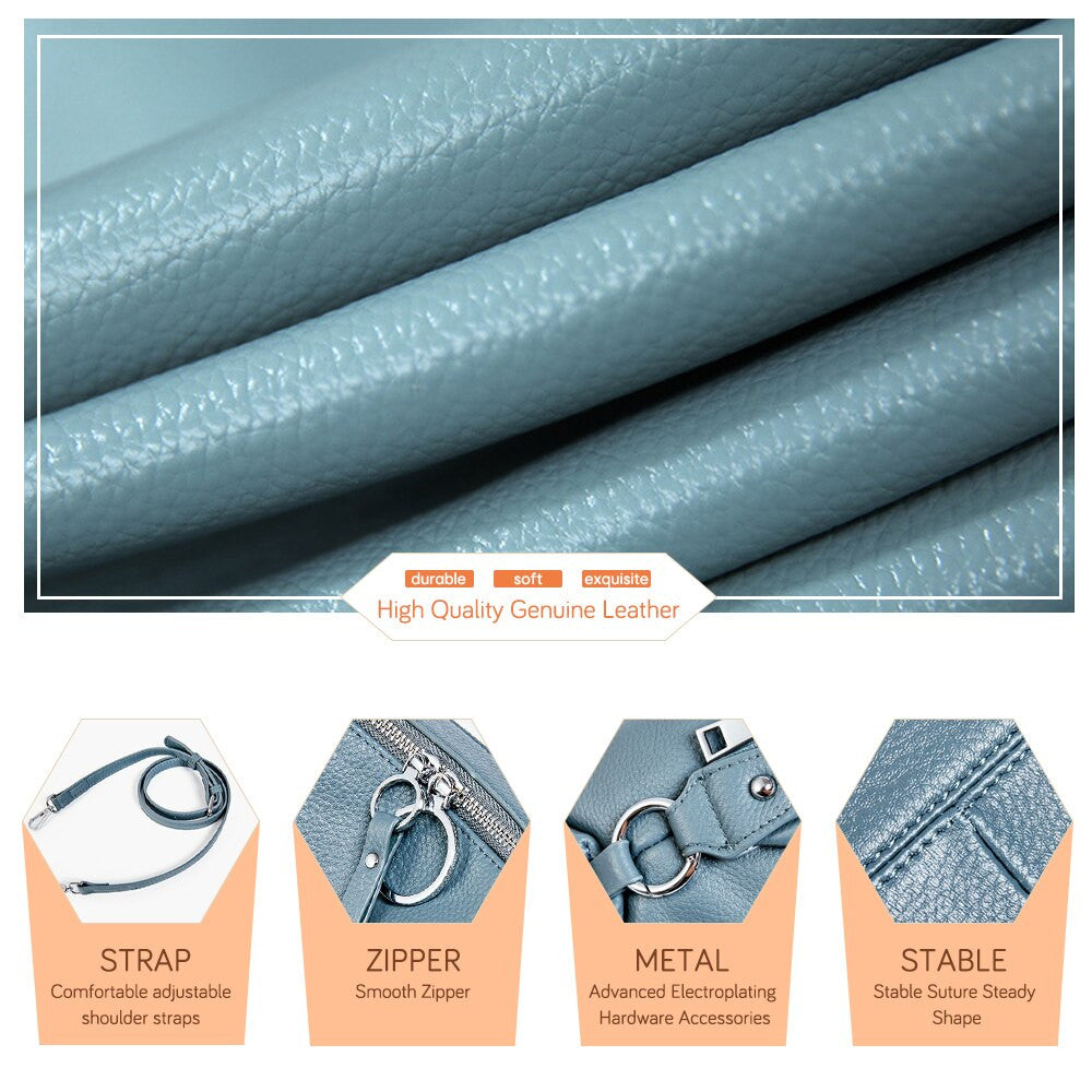 Zency Soft Genuine Leather Women’s Handbag – Tote & Crossbody Bag - Adistore