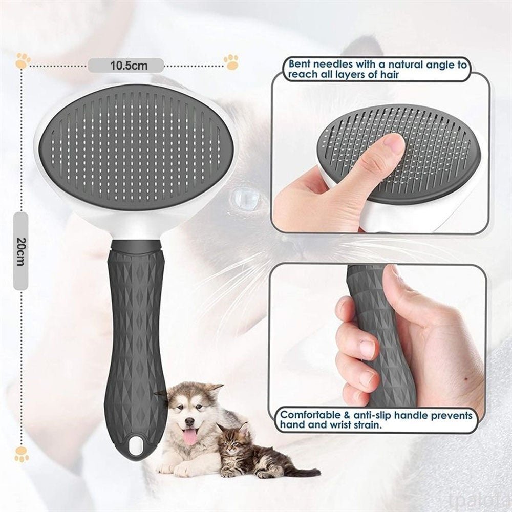 Auto Self-Cleaning Pet Hair Brush for Dogs & Cats – Easy Grooming - Adistore