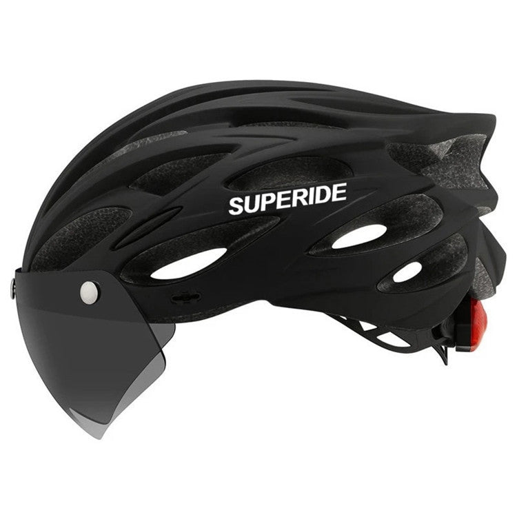 SUPERIDE Cycling Helmet with Rear Light, Goggles & Visor – Unisex - Adistore