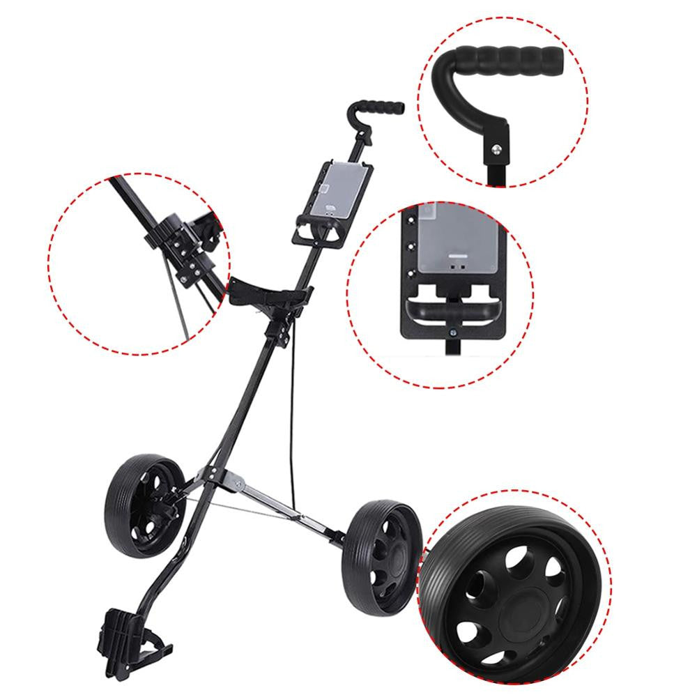Adjustable Golf Pull Cart – 2-Wheel Trolley with Brake & Lightweight - Adistore