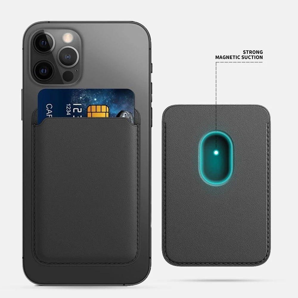 Magnetic Leather Card Holder Case for iPhone 13/12/11 Pro Max Mini - Adistore