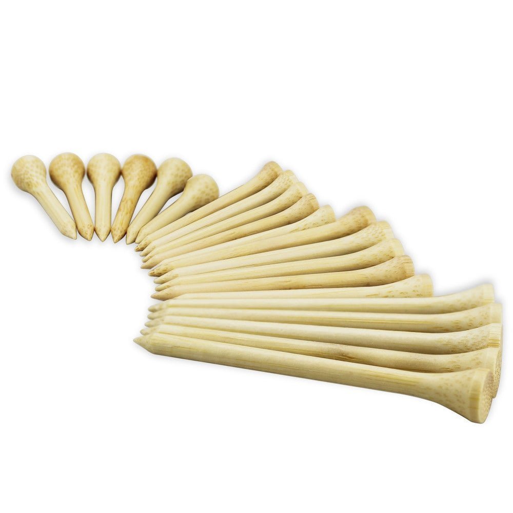 100x Golf Bamboo Tees – 4 Sizes | Eco-Friendly Wooden Golf Ball Holder - Adistore