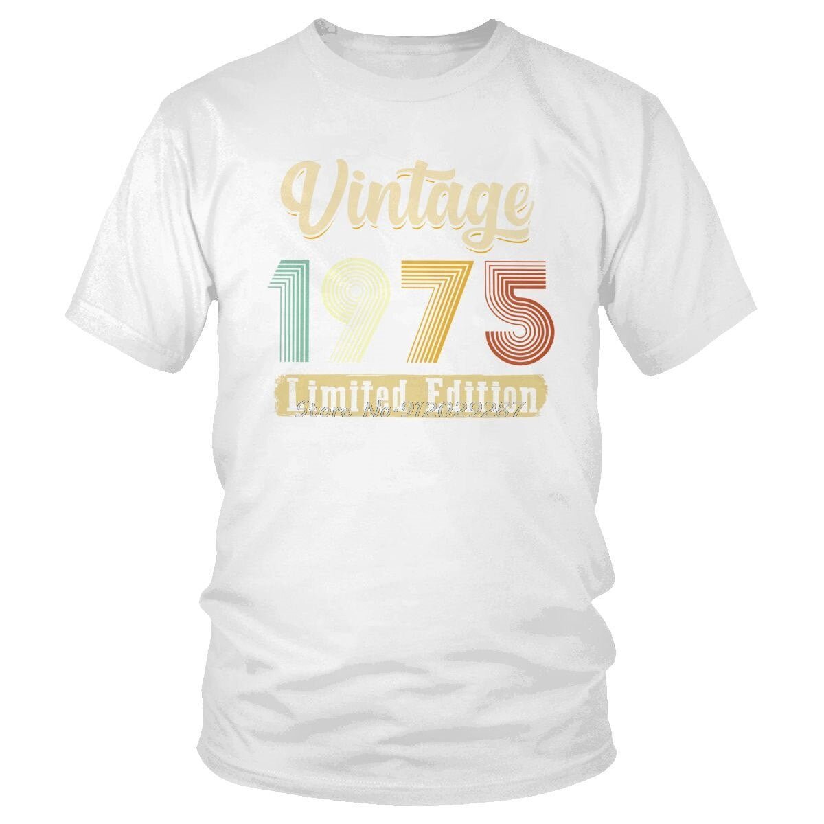 Classic Vintage 1975 T-Shirt for Men – Soft Cotton, Slim Fit Tee - Adistore