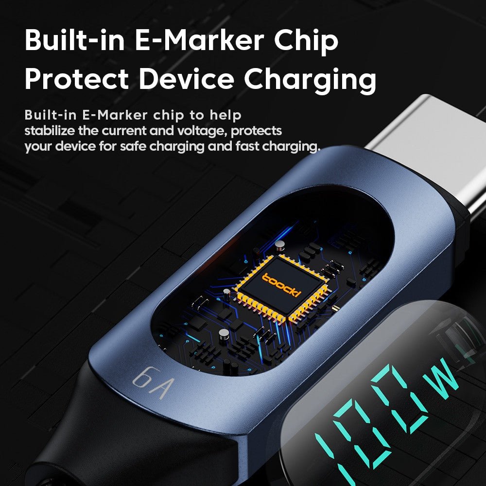 Toocki USB Type C Cable 66W Fast Charging Charger For IPhone 15 Xiaomi POCO F3 Realme Macbook iPad