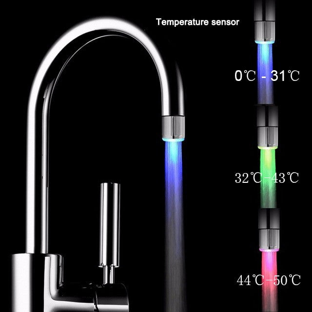 Zhang Ji LED Temperature Sensitive Faucet` This faucet lights up in three colours to indicate water temperature,