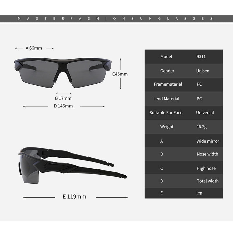 Unisex Sport Eyewear Glasses – Bicycle, Motorcycle & Outdoor Use - Adistore