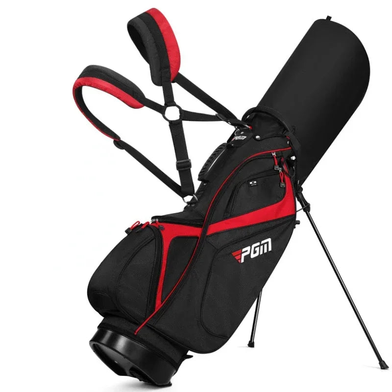 Golf stand bag UK — black stand bag with red accents for easy carrying on the golf course