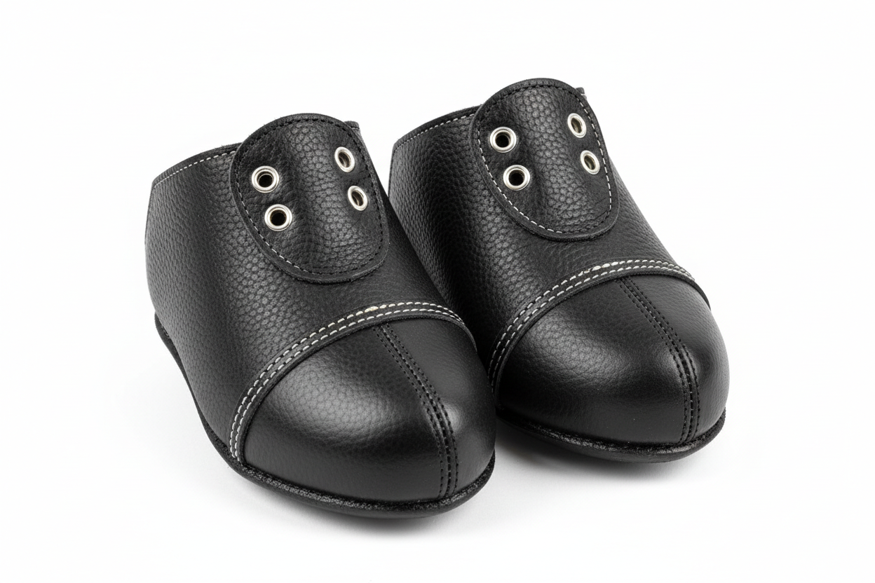 1 Pair Leather Toe Cap Guard for Roller & Ice Skates – Skate Cover - black