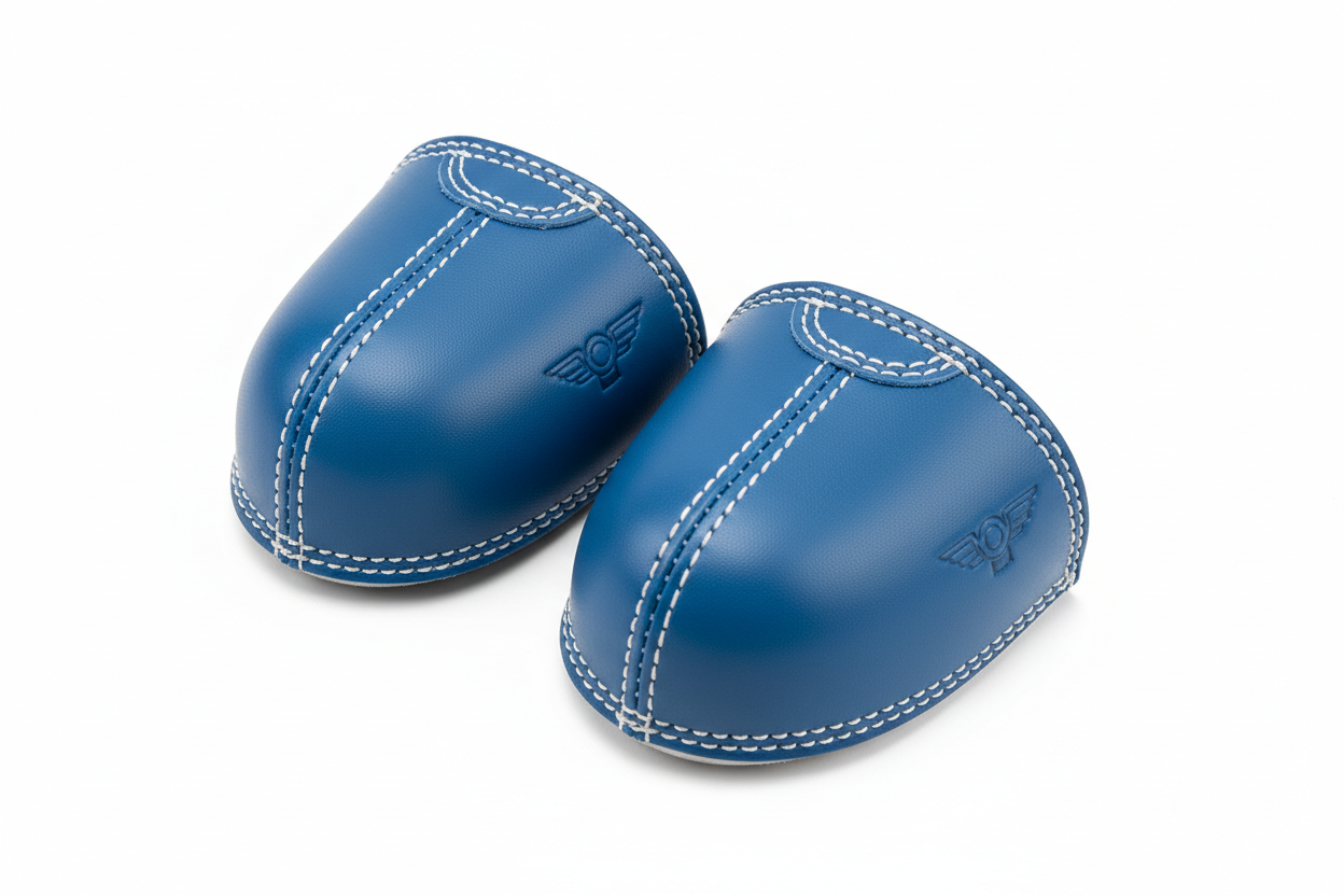 1 Pair Leather Toe Cap Guard for Roller & Ice Skates – Skate Cover blue