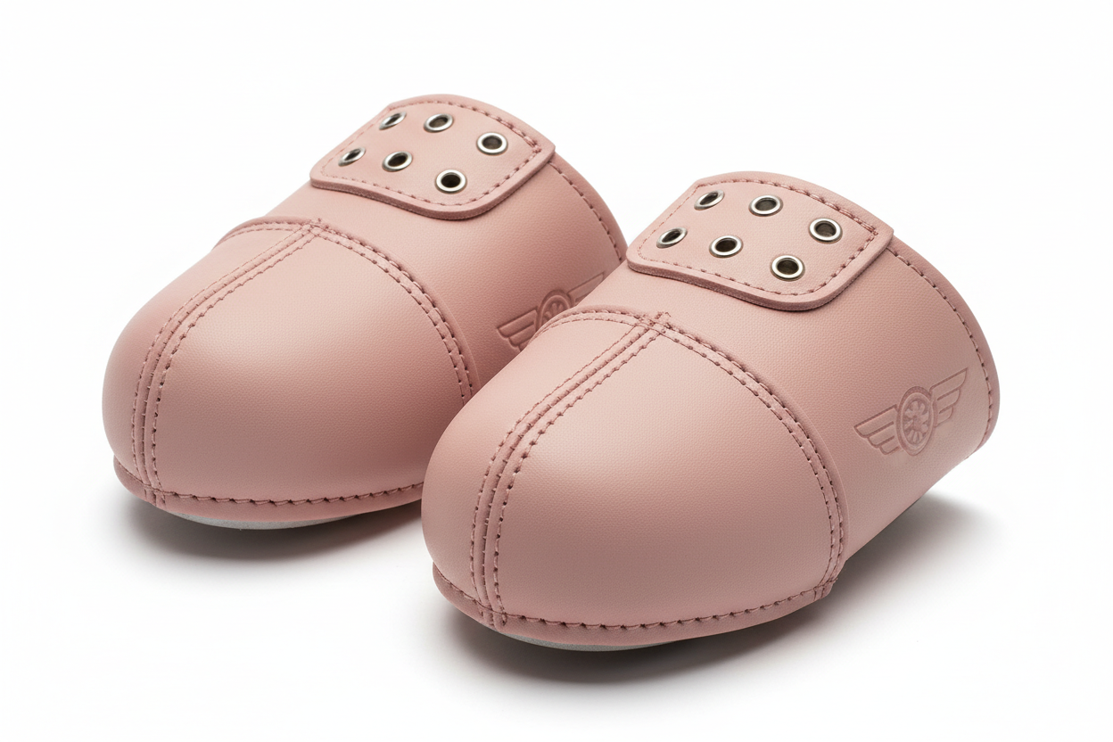 1 Pair Leather Toe Cap Guard for Roller & Ice Skates – Skate Cover - pink