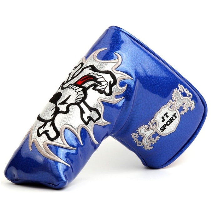Golf putter cover UK — blue protective putter cover side view