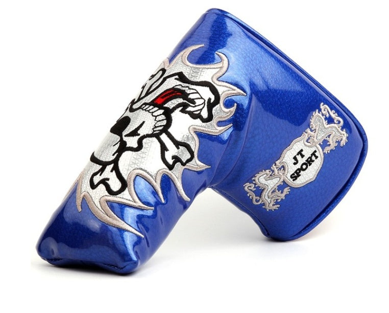 Golf putter cover UK — blue patterned protective club head cover
