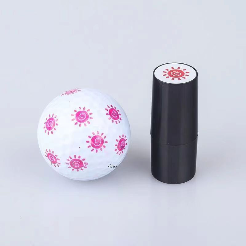 Golf ball stamp UK — personalisation stamp shown with decorated golf ball