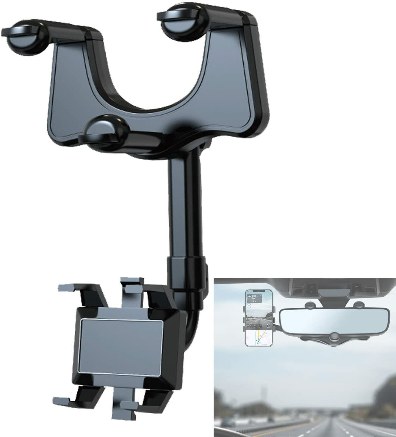 Rotatable Retractable Car Phone Holder – Rearview Mirror UK Stock