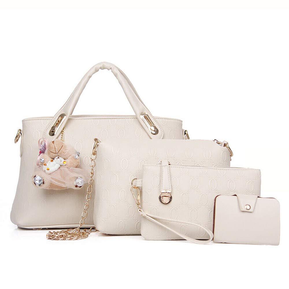 Women’s 4Pcs PU Leather Handbag Set – Tote, Satchel & Shoulder Bag - Adistore