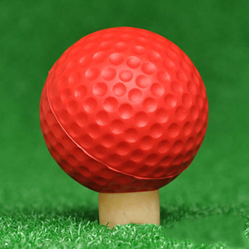 Foam golf practice balls UK — single red lightweight PU sponge golf practice ball