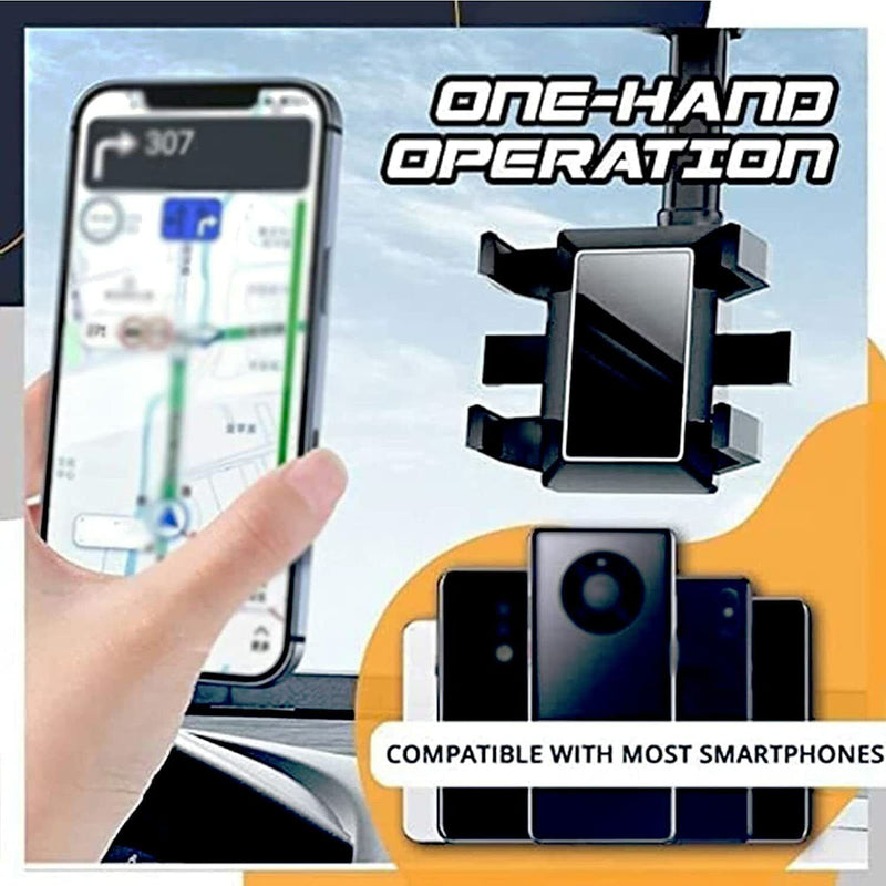 Rotatable Retractable Car Phone Holder – Rearview Mirror UK Stock