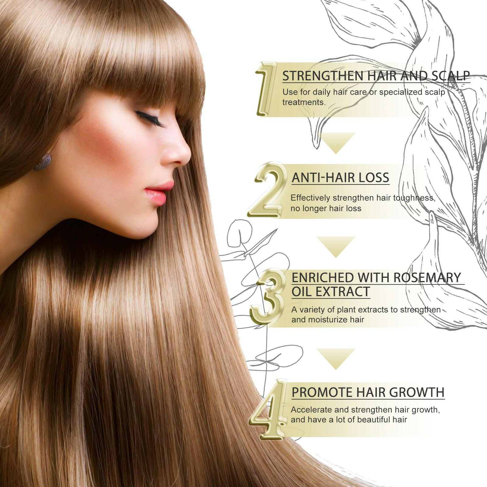 Rosemary Hair Essential Oil – Repair, Anti-Hair Loss & Softening - Adistore