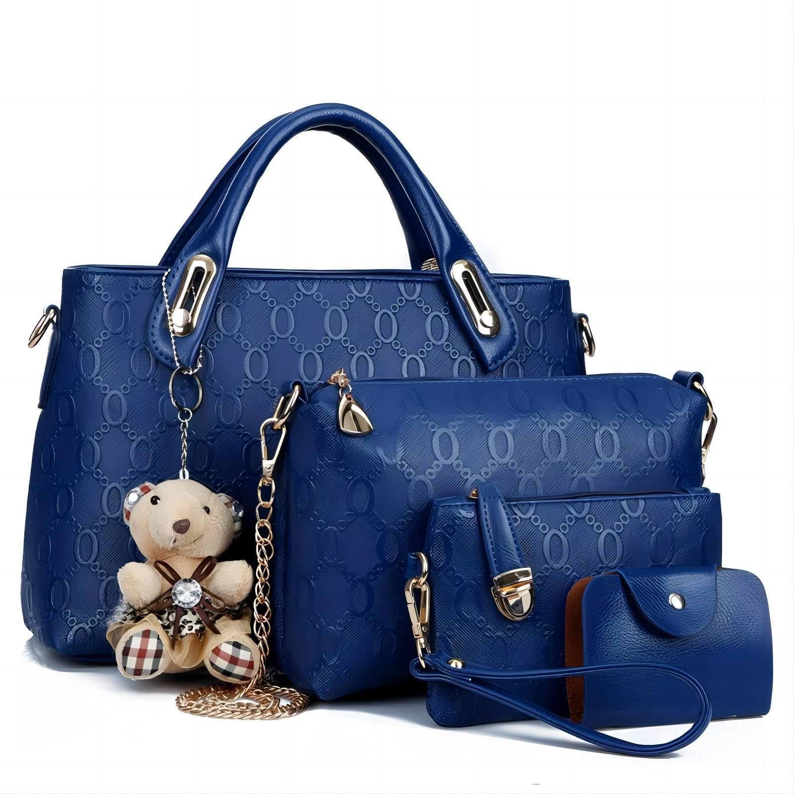 Women’s 4Pcs PU Leather Handbag Set – Tote, Satchel & Shoulder Bag - Adistore