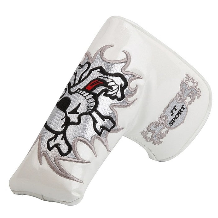Golf putter cover UK — grey patterned protective head cover